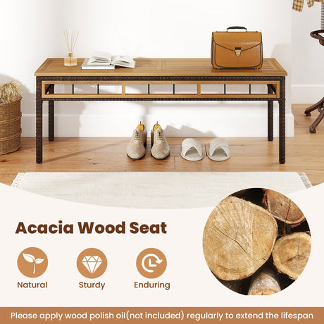 Juego de comedor de patio de madera de acacia de 3 piezas para terraza y jardín