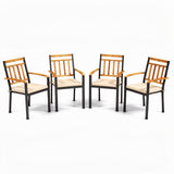 63 Inch Outdoor Dining Table & Set of 4 Patio Dining Chairs