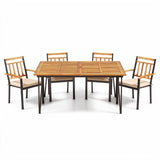 63 Inch Outdoor Dining Table & Set of 4 Patio Dining Chairs