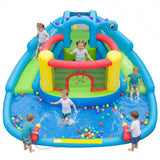 Parque acuático inflable con toboganes Casa de rebote inflable para niños con temática de dinosaurios