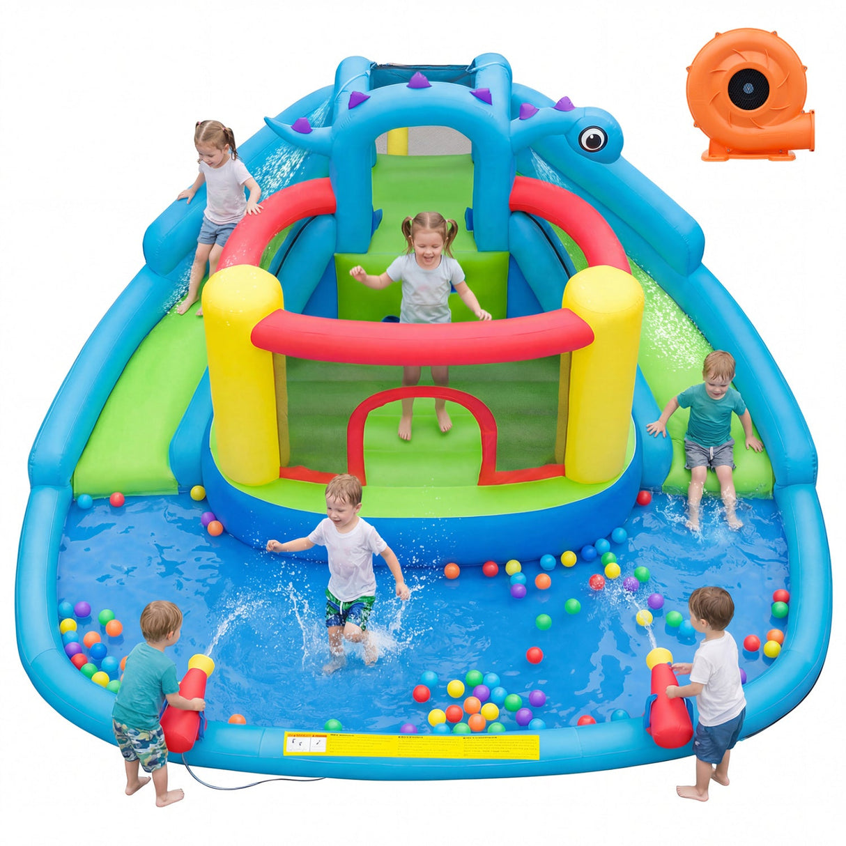 Castillo inflable temático de dinosaurios para niños, parque acuático inflable con tobogán