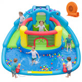 Parque acuático inflable con toboganes Casa inflable para niños con temática de dinosaurios y toboganes dobles