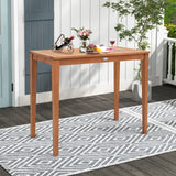 48 Inch x 24 Inch Rectangular Outdoor Eucalyptus Wood Bar Table for 4 People