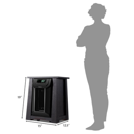 Calefactor eléctrico portátil de 1500W con temporizador de 12 horas y ruedas