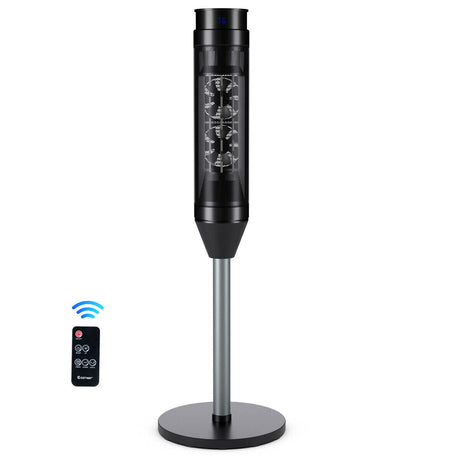 Calefactor de pedestal portátil de 1500 W con temporizador y control remoto