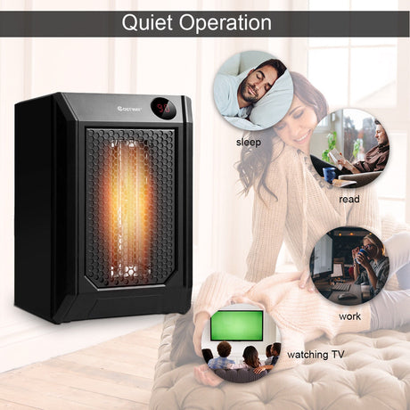 Calentador de ambiente digital de cuarzo portátil con control remoto de 1500 W