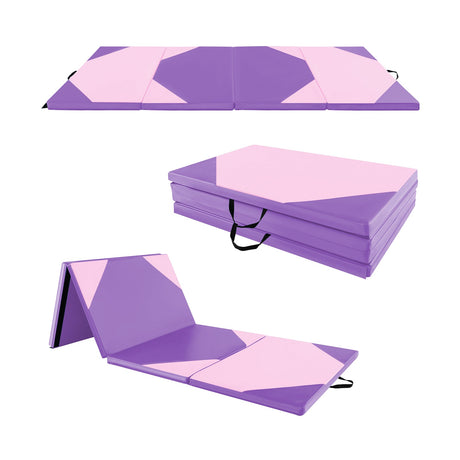 Colchoneta de ejercicios plegable de 10 pies x 4 pies x 2 pulgadas con cierres de velcro