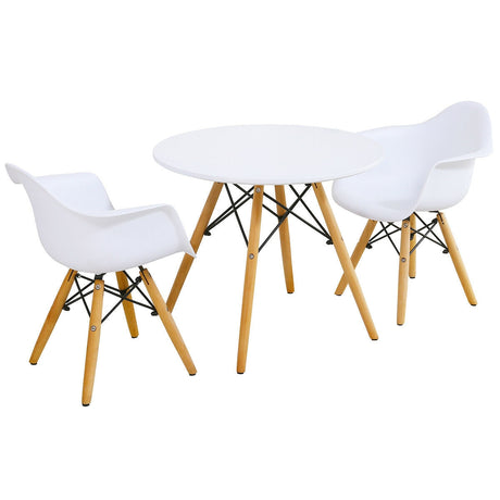 Juego de 3 piezas de mesa y sillas redondas modernas para niños