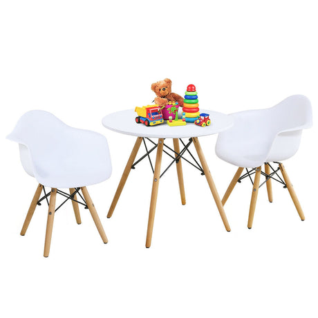 Juego de 3 piezas de mesa y sillas redondas modernas para niños