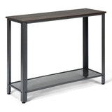 Metal Frame Wood Console Sofa Table with Storage Shelf