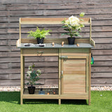 Banco de trabajo de madera para jardín, mesa de trasplante