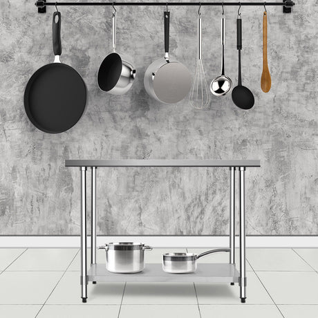 Mesa de Acero Inoxidable de 30 x 48 Pulgadas para Cocina Comercial, Mesa de Trabajo