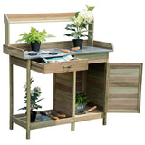 Banco de trabajo de madera para jardín, mesa de trasplante