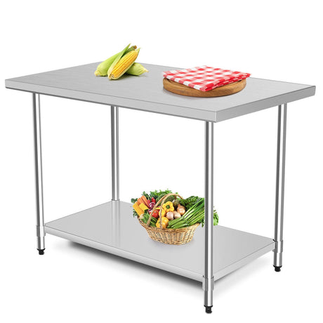 Mesa de Acero Inoxidable de 30 x 48 Pulgadas para Cocina Comercial, Mesa de Trabajo