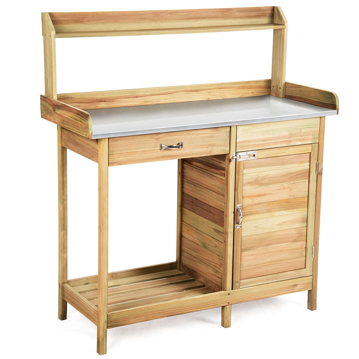 Banco de trabajo de madera para jardín, mesa de trasplante