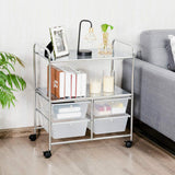 Mobile 4 Drawers Shelves Rolling Storage Cart Rack