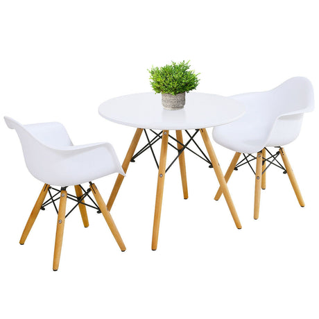 Juego de 3 piezas de mesa y sillas redondas modernas para niños