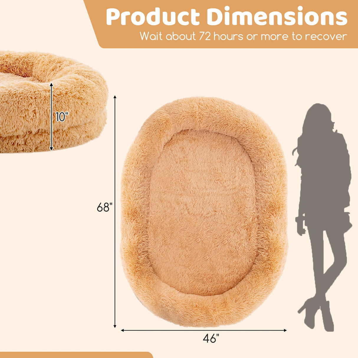 Cama Lavable y Esponjosa para Perros (Humanos) con Manta Suave y Almohada Mullida