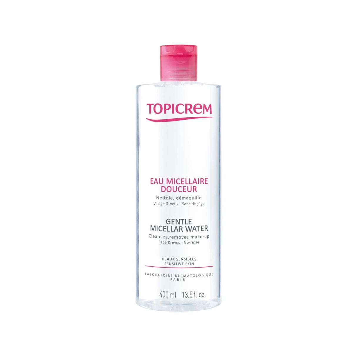 Topicrem Gentle Micellar Water for Face and Eyes - 400ml, Paraben-Free Makeup Remover for Sensitive Skin