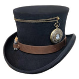 Sombrero de copa de lana estilo Steampunk "Deadwood Trading Time Traveler"