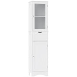 Tall Floor Storage Cabinet with 2 Doors and 1 Drawer for Bathroom