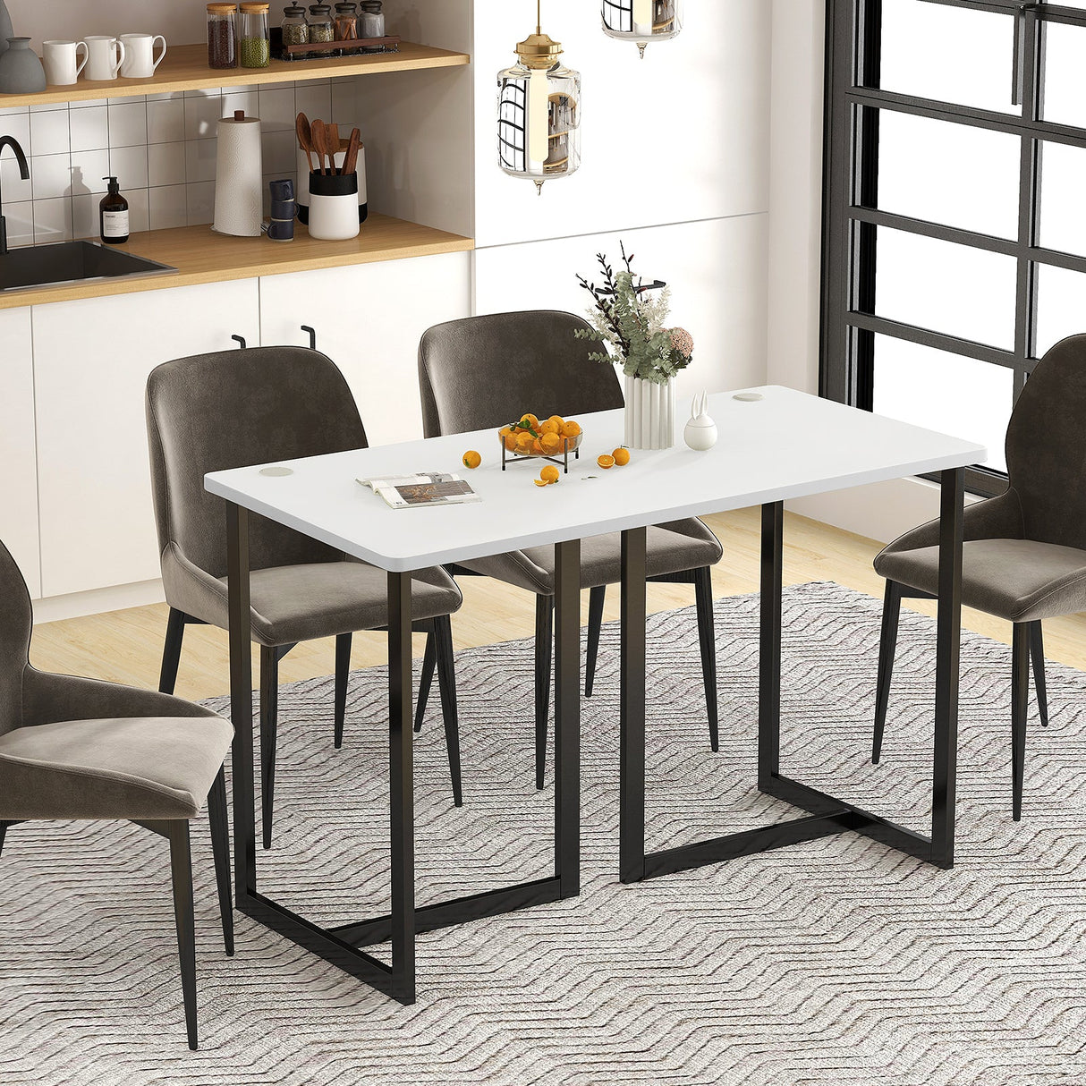 Escritorio moderno para ordenador, mesa de estudio y escritura de 47 pulgadas con estructura de metal