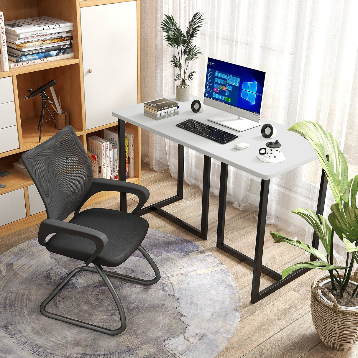 Escritorio moderno para ordenador, mesa de estudio y escritura de 47 pulgadas con estructura de metal