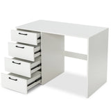 Escritorio de computadora de 43.5 pulgadas con 4 cajones grandes - Blanco