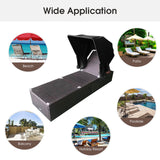 Outdoor Chaise Lounge Chair with Folding Canopy