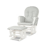 Wood Glider and Ottoman Set with Padded Armrests and Detachable Cushion