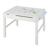 Mesa de actividades de madera multiusos para niños con rollo de papel y almacenamiento