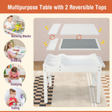 Mesa de actividades de madera multiusos para niños con rollo de papel y almacenamiento