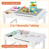 Mesa de actividades de madera multiusos para niños con rollo de papel y almacenamiento