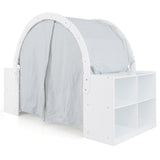 Tienda de juegos de madera para niños con cortinas y 8 cubículos - Blanca