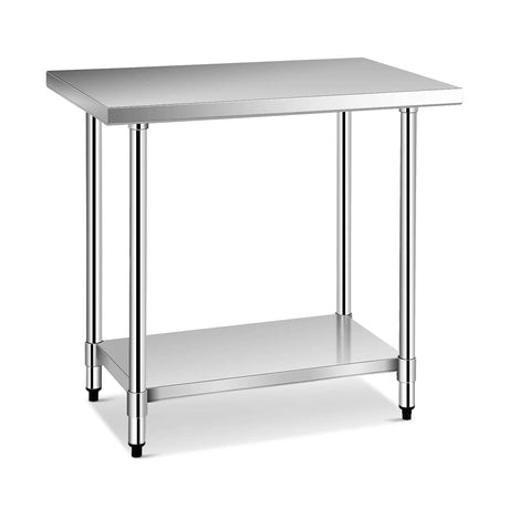 Mesa de preparación de alimentos comercial de acero inoxidable de 24 x 36 pulgadas