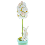 Bunny's Treasured Easter Egg Vessel Topiary Tabletop Decor Figurine 13.5 Inches Tall