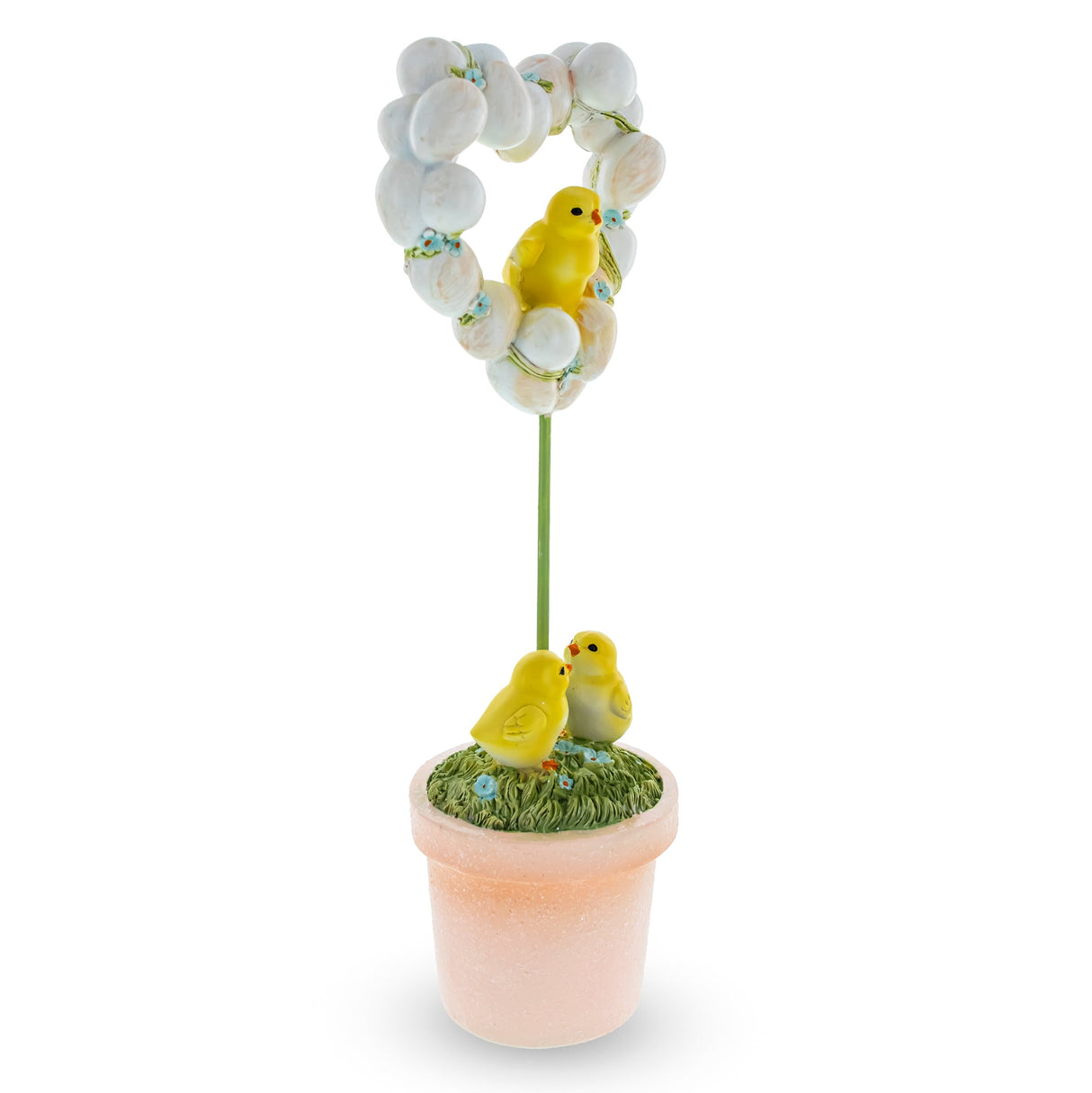 Easter Chick Egg Topiary Wreath Pot Tabletop Spring Decor 12.5 Inches Tall