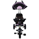 Triciclo Cochecito de Aprendizaje 4 en 1 Desmontable para Bebé con Toldo y Bolso - Rosa