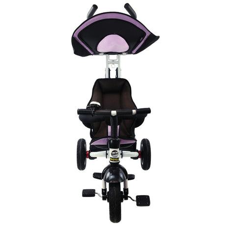Triciclo Cochecito de Aprendizaje 4 en 1 Desmontable para Bebé con Toldo y Bolso - Rosa