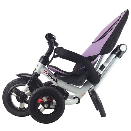 Triciclo Cochecito de Aprendizaje 4 en 1 Desmontable para Bebé con Toldo y Bolso - Rosa