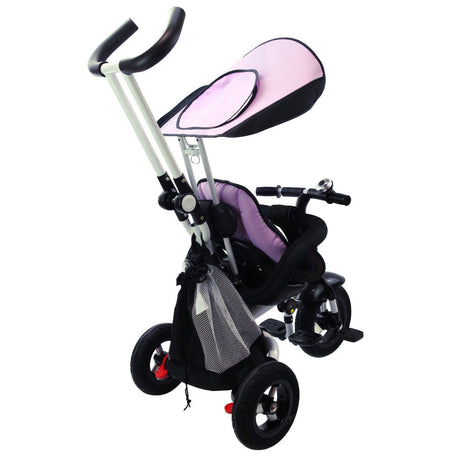 Triciclo Cochecito de Aprendizaje 4 en 1 Desmontable para Bebé con Toldo y Bolso - Rosa
