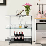 Mesa de bar de 2 portavasos con estante de vidrio templado