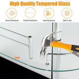 Mesa de bar de 2 portavasos con estante de vidrio templado