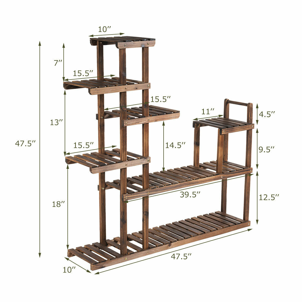 Estantería de madera de 7 niveles para plantas y flores