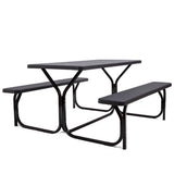 HDPE Outdoor Picnic Table Bench Set with Metal Base