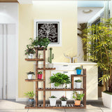 Estantería de madera de 7 niveles para plantas y flores